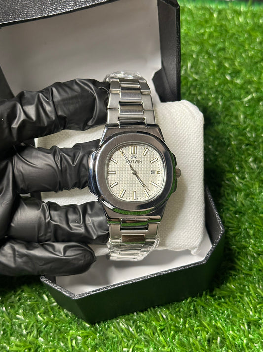 BESTWIN NAUTiLUS DATE ! STEEL WATCH SILVER