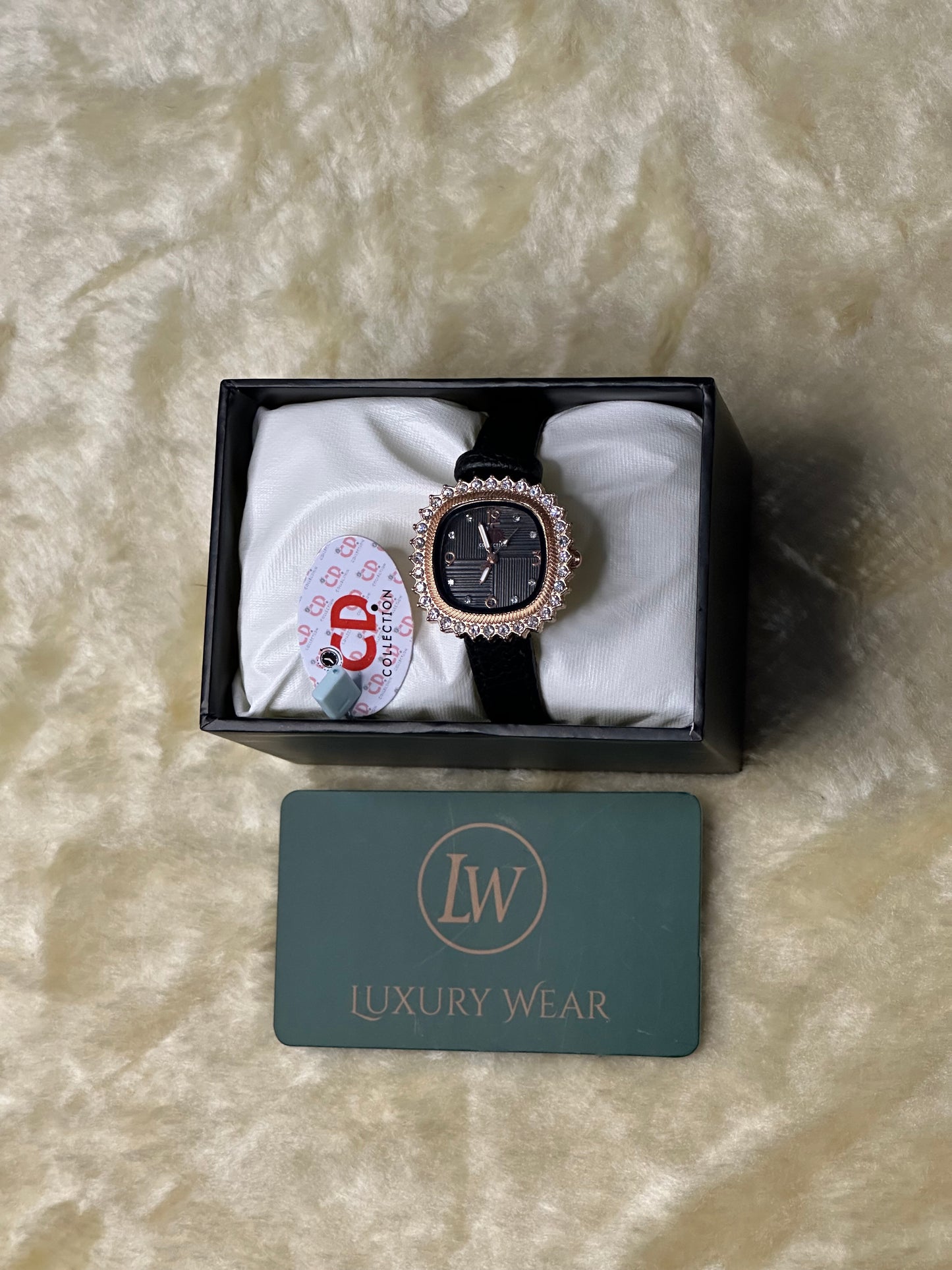 CD Collection Womens Strap Watch | Black + Golden